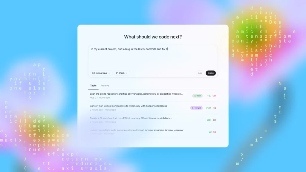 Users retain full control, with the ability to monitor progress in real-time and request adjustments or open pull requests after reviewing the AI's results/OpenAI/Web