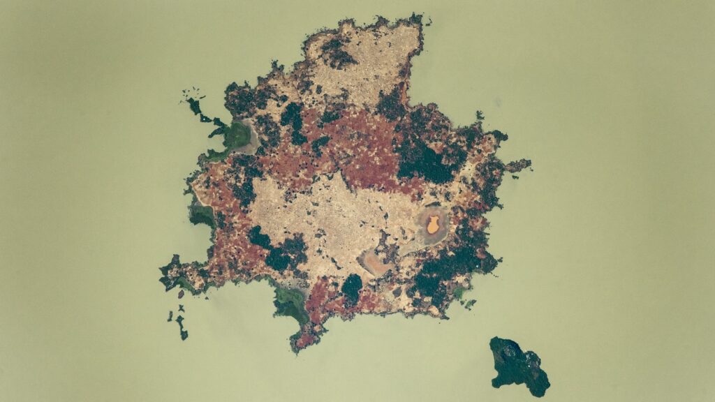 A pair of ‘sacred’ islands in an eerie green African lake holds centuries-old relics and a mummified emperor — Earth as seen from space