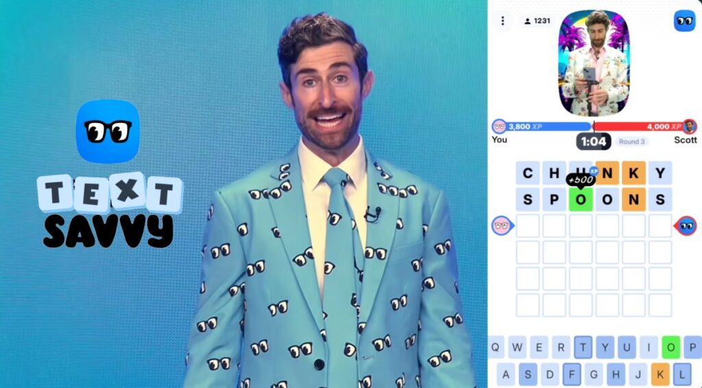 Remember HQ? “Quiz Daddy” Scott Rogowski returns to the daily mobile game show TextSavvy