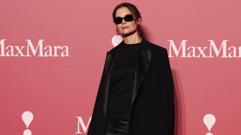 Katie Holmes evokes ‘office siren’ at Max Mara Resort 2027 show