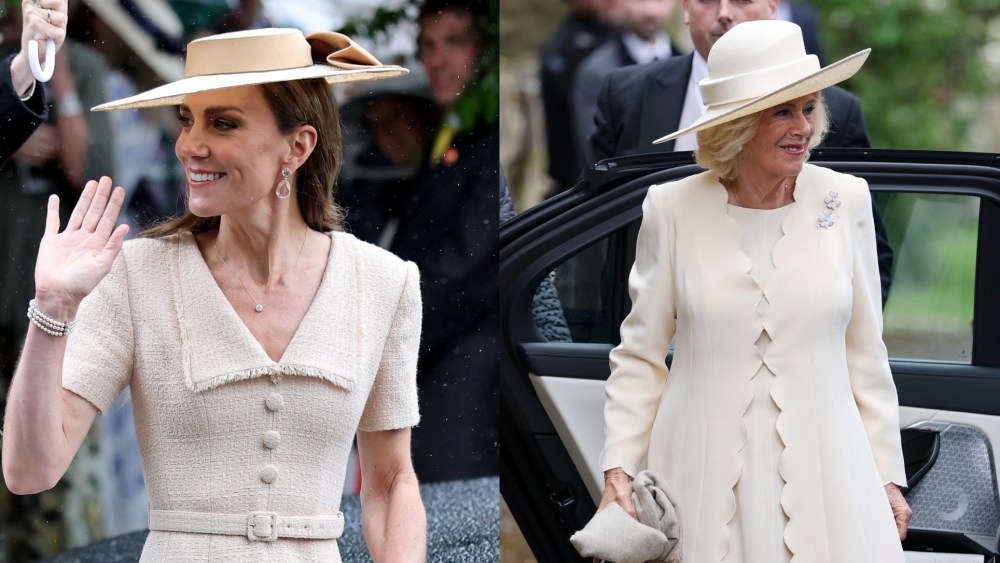 Queen Camilla’s style at Kate Middleton and Peter Phillips’ wedding