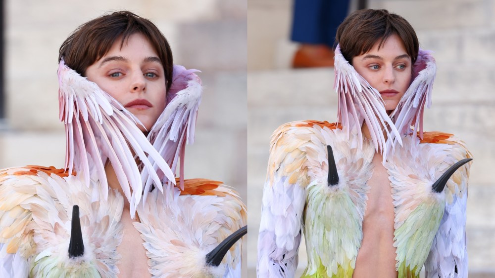 Emma Corrin joins Schiaparelli’s haute couture crowd in Paris