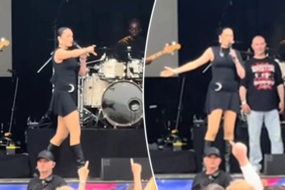 Jessie J yells at fighting concert-goers at UK Party in the Paddock festival