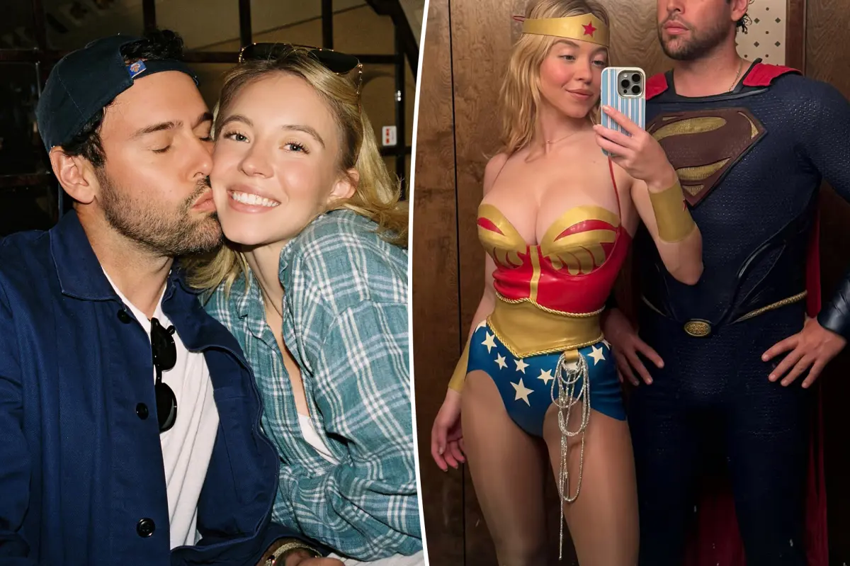 Sydney Sweeney shows off Wonder Woman costume as boyfriend Scooter Braun dresses as Superman
