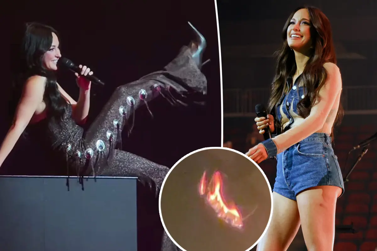 Kacey Musgraves’ stage bursts into flames at Boston concert