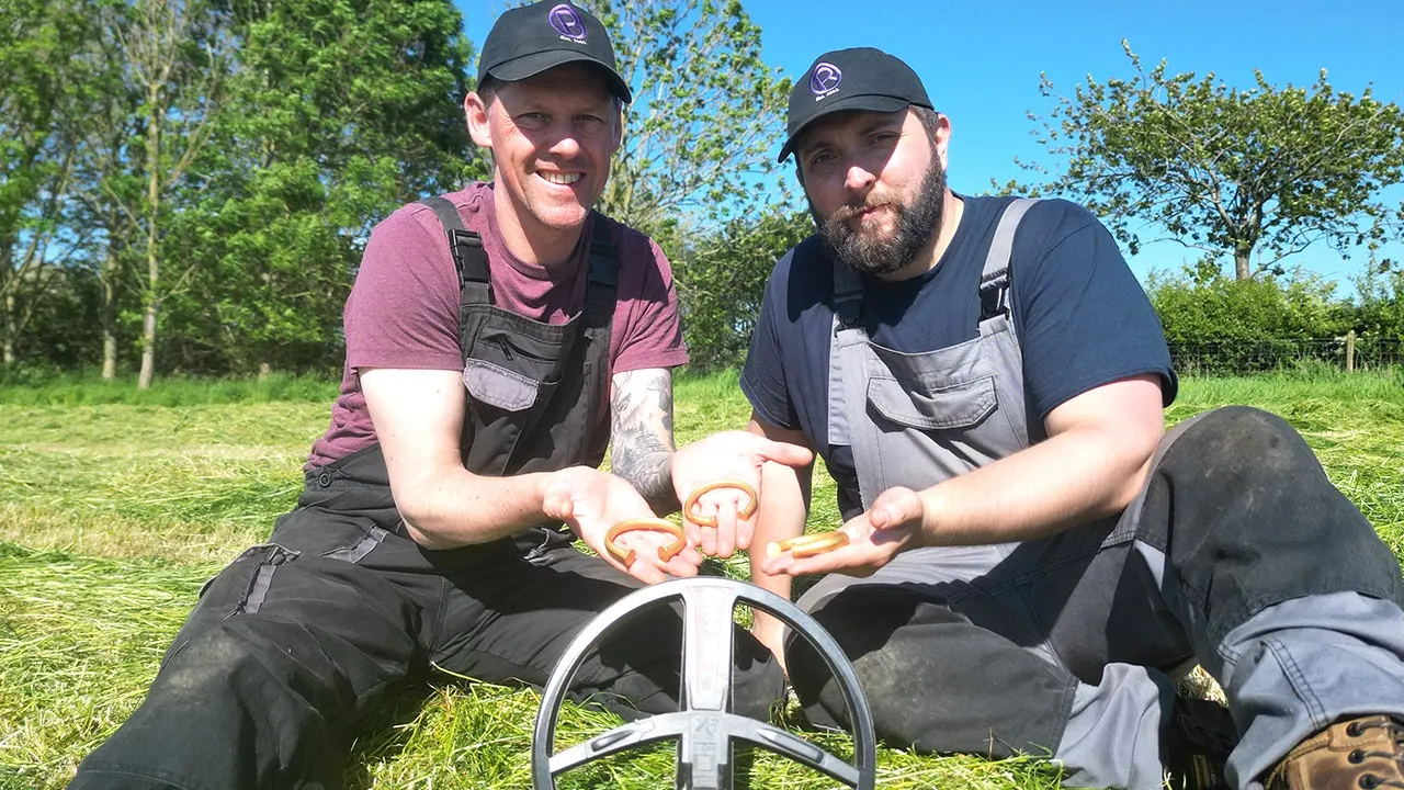 Two metal detectorists found three Bronze Age gold torcs near Carlisle