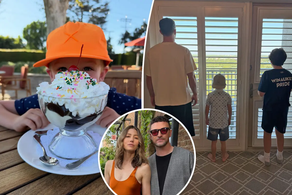 Justin Timberlake shares rare photos of his and Jessica Biel’s sons in summer recap