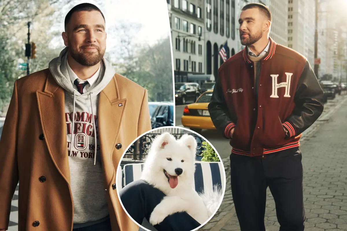 Travis Kelce and Taylor Swift’s dog makes fashion debut alongside tight end in Tommy Hilfiger campaign