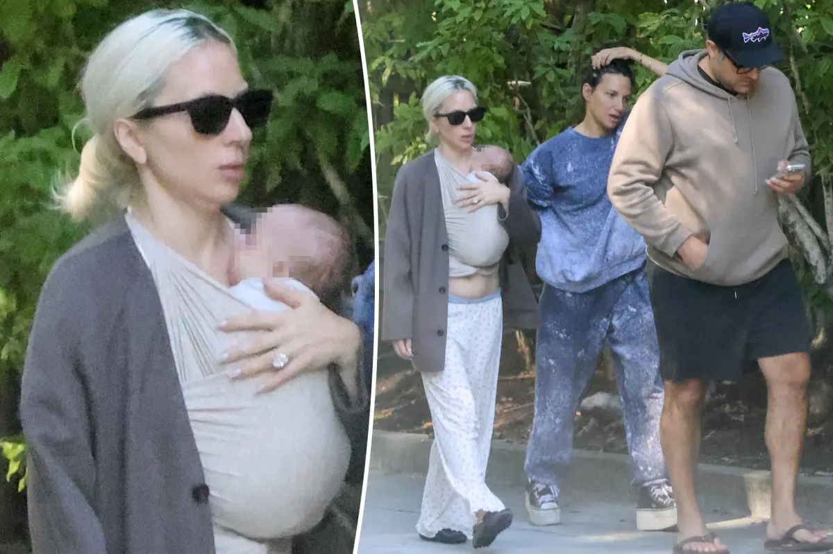 Lady Gaga and fiancé Michael Polansky spotted with newborn baby for first time: See the pics