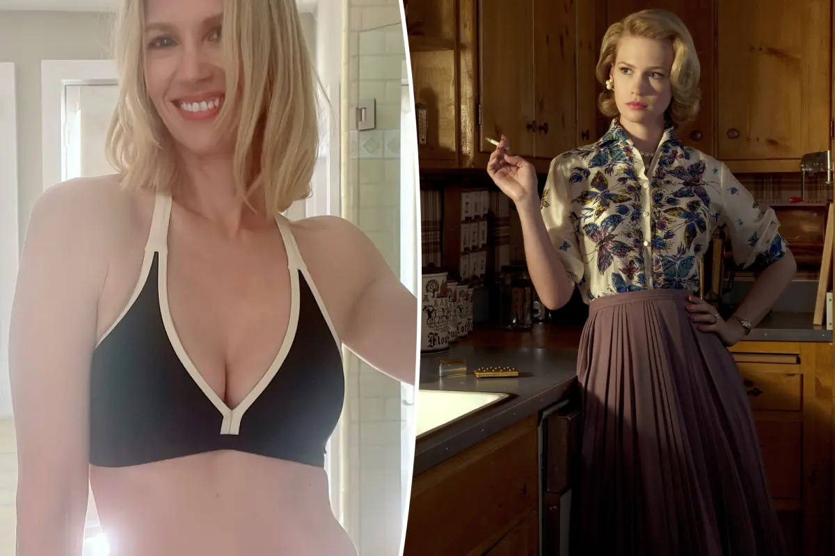 ‘Mad Men’ alum January Jones rocks black-and-white bikini