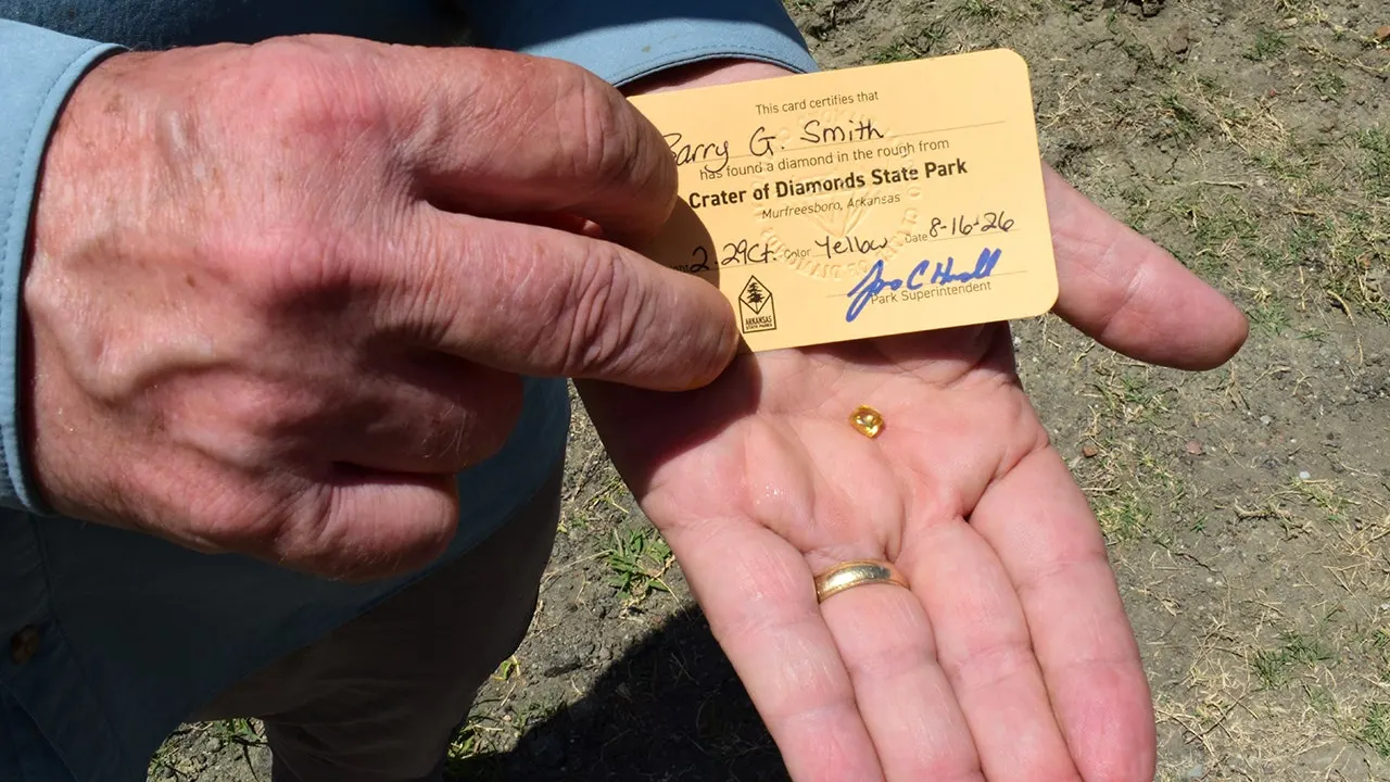 Crater of Diamonds State Park in Arkansas yields rare 2.29-carat yellow diamond