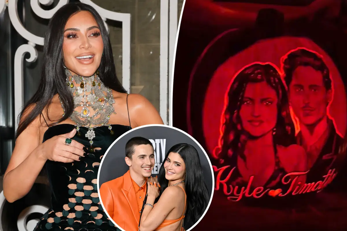 Kim Kardashian’s pumpkin portrait of Kylie Jenner, Timothée Chalamet features hilarious typo