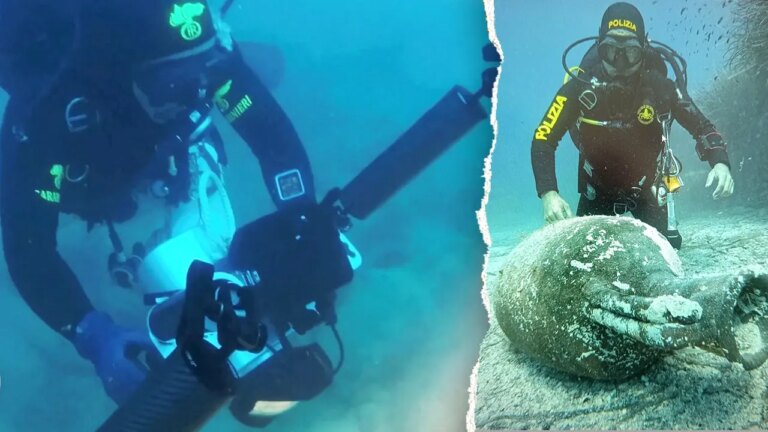 Ancient Roman artifacts are found on Sardinia seabed by police divers